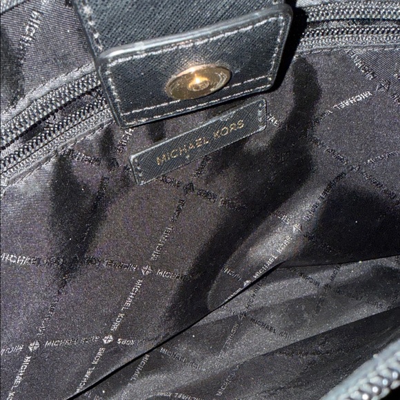 Michael Kors Black Tote with Gold Chain - Picture 5 of 12